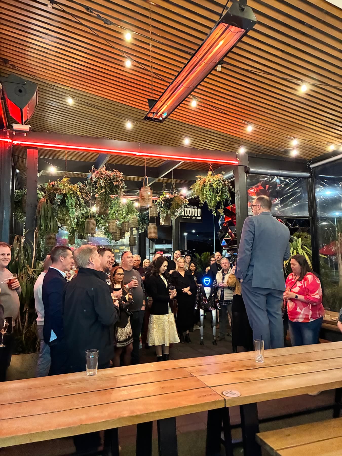 Mingling at an evening function