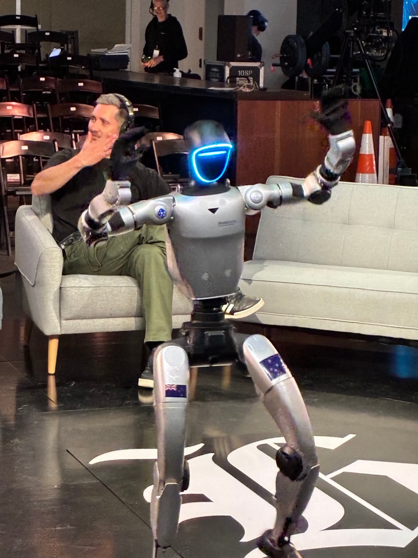 Behind the scenes in the TV studio