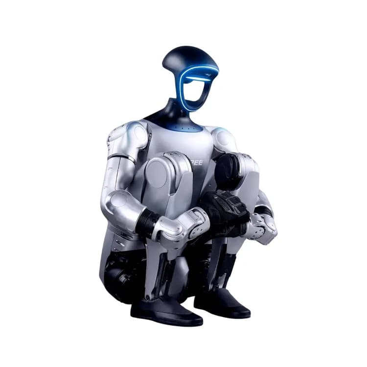 Unitree G1 humanoid robot crouching